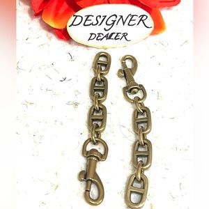 Purse 2 Chain Extender Straps Unbranded Brass Tone New Great For Coach Bag